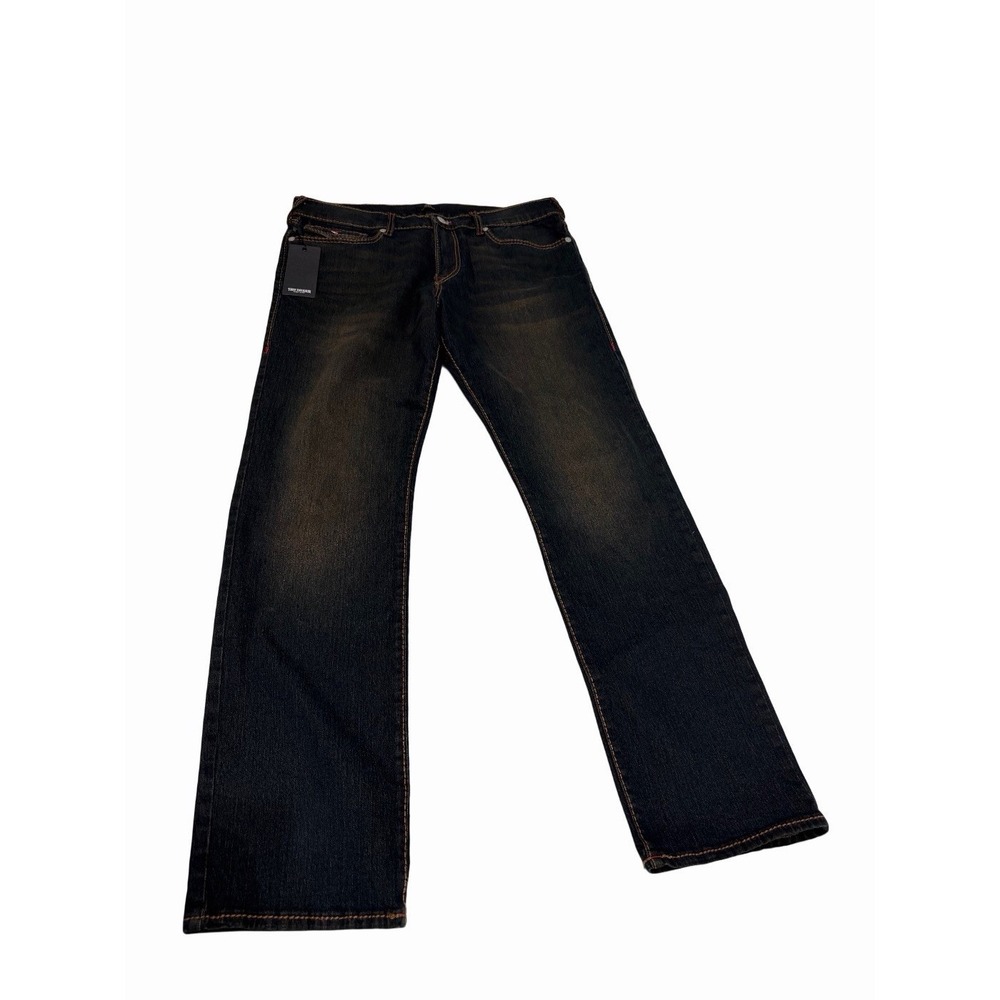 True Religion Mens Ricky Big Flap Straight Dark Eclipse Wash 36x34 NWT